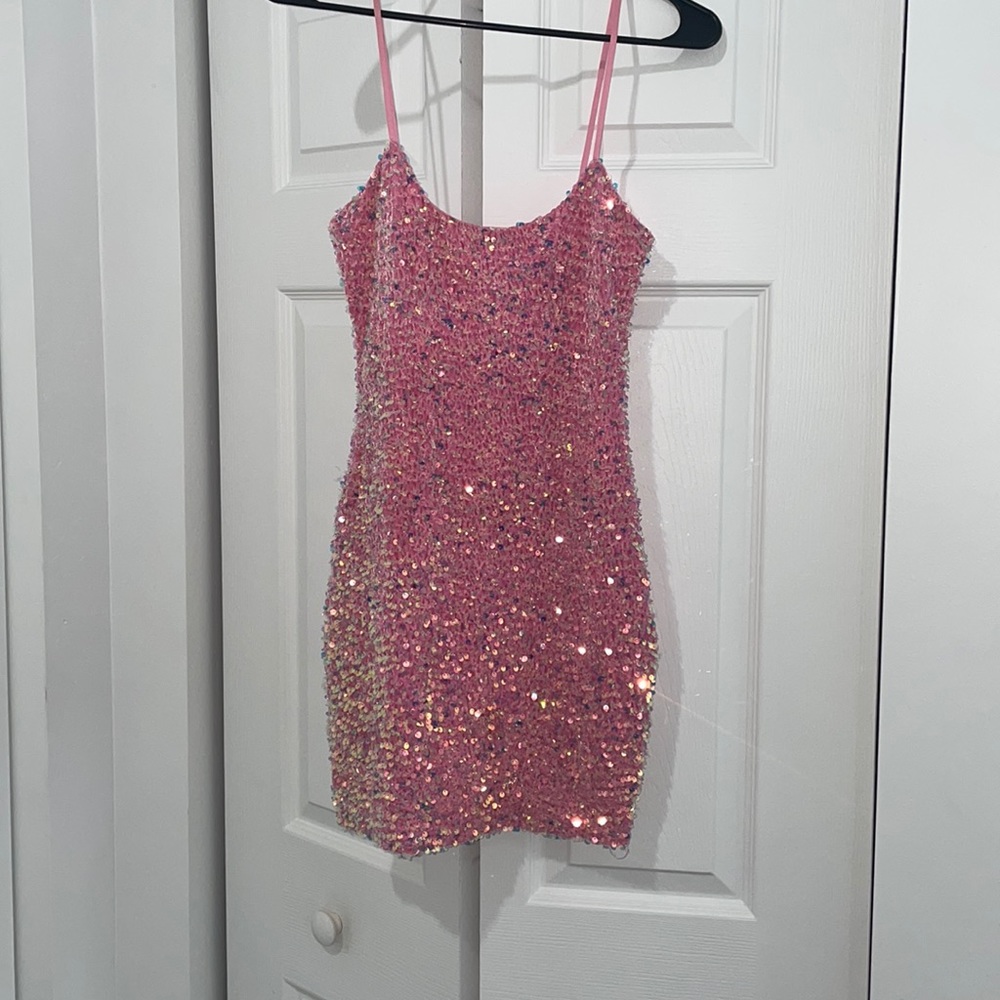 Lucy in the Sky pink sequin dress